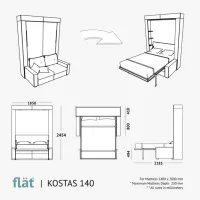 Canapea Flat KOSTAS (282022) Stofă / White photo 5