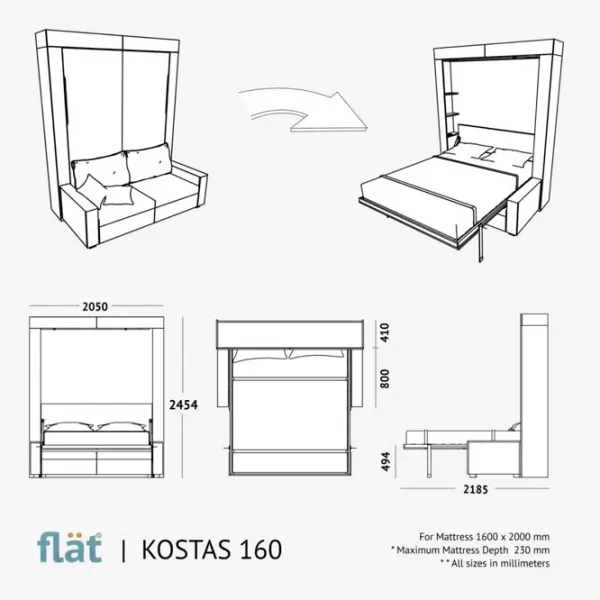 Canapea Flat KOSTAS (282026) Stofă / White photo 4 Canapea Flat KOSTAS (282026) Stofă / White photo 4