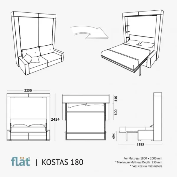 Диван Flat KOSTAS (282030) Ткань / Белый photo 4 Диван Flat KOSTAS (282030) Ткань / Белый photo 4