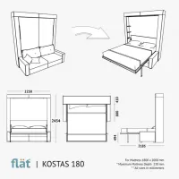Canapea Flat KOSTAS (282030) Stofă / White photo 4