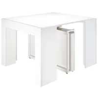 Кухонный стол раскладной Flat Cubisto 5in1 ДСП/ Белый photo 2