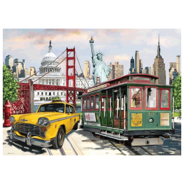 Puzzle Art Puzzle USA collage 15+/ Numărul de piese: 2000 photo 1