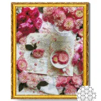 Мозайка Art Galery Premium Cartea si flori roz / photo 2