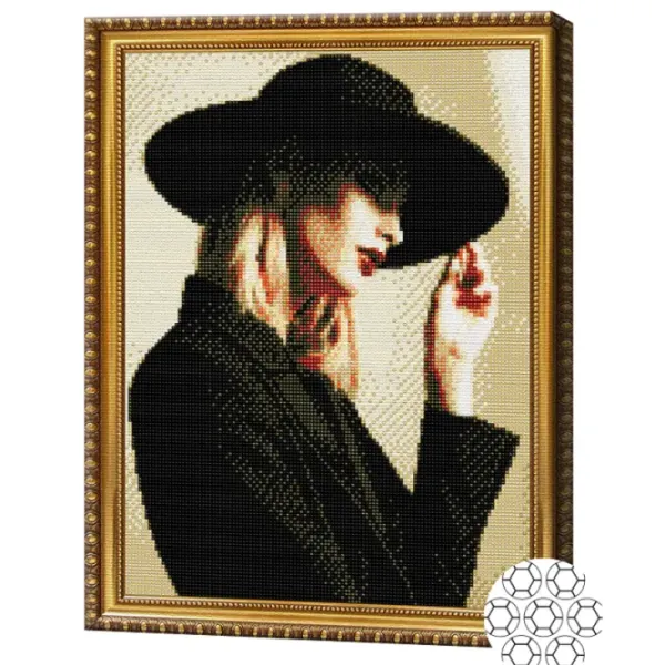 Мозайка Art Galery Premium Blonda in pălărie   /  photo 2 Мозайка Art Galery Premium Blonda in pălărie   /  photo 2