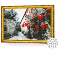 Mozaic New World Flori pe zid gri / photo 2