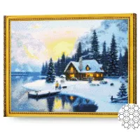 Mozaic Art Galery Premium Casuța pe malul lacului din munți / photo 2