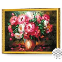 Mozaic Art Galery Premium Buchet de bujor albi si roz / photo 2