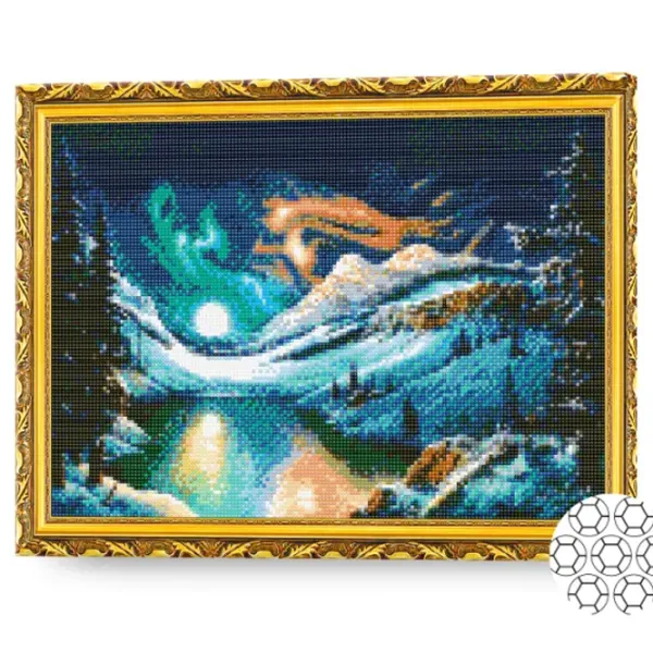 Mozaic Art Galery Premium Aurora boreală in munți  /  photo 2 Mozaic Art Galery Premium Aurora boreală in munți  /  photo 2
