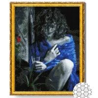 Мозайка Art Galery Premium Frumoasa crețoasă in nuanțe gri / photo 2