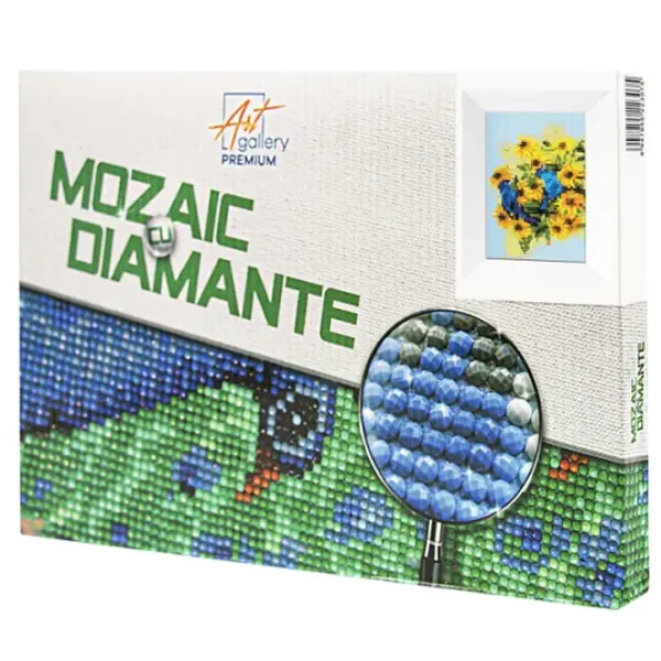 Mozaic Art Galery Premium Păsărele albastre pe flori galbene  /  photo 1