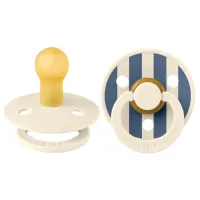 Suzetă cu tetina rotundă Bibs Studio Colour 10016280C  Unisex / 0 luni - 6 luni / Latex / Ivory