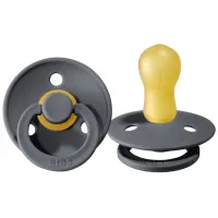 Suzetă cu tetina rotundă Bibs Colour 300221C  Unisex / 18 luni - 36 luni / Latex / Gray