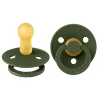 Suzetă cu tetina rotundă Bibs Colour 300218C  Unisex / 18 luni - 36 luni / Latex / Green