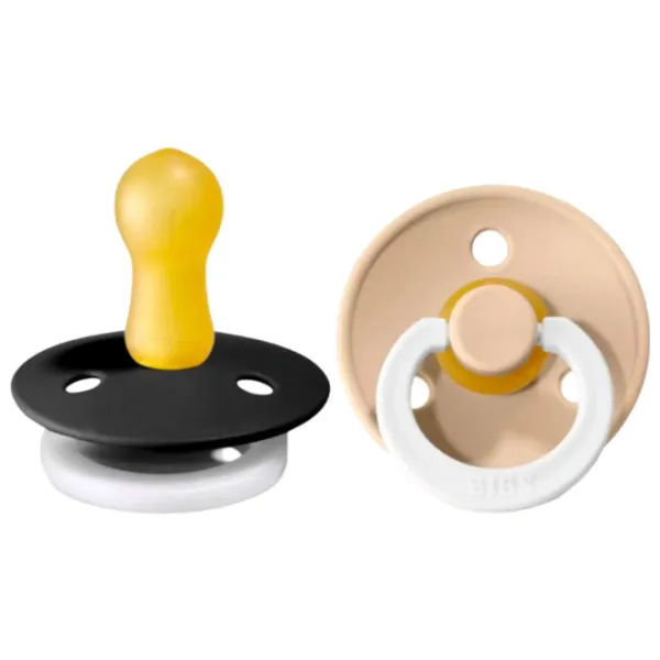 Suzetă cu tetina rotundă Bibs Colour Glow 110251 Unisex / 0 luni - 6 luni / Latex / Black photo 1