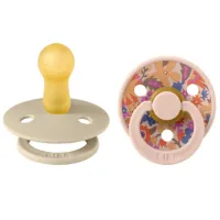 Suzetă cu tetina rotundă Bibs X Liberty 11021101  Pentru fetițe / 0 luni - 6 luni / Latex / Beige