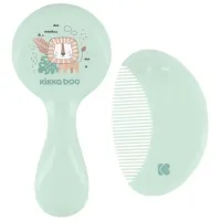 Pieptene și perie KikkaBoo Savanna Mint / Plastic