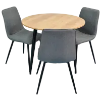 Set masă și scaune Evelin DT 404-2+3 (XR-154B-5) Rotundă / PAL / Gray