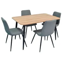 Обеденные стол со стульями Evelin DT 405-2+4 (XR-154B-5) Круглая / ДСП / Серый