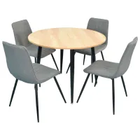 Set masă și scaune Evelin DT 402-2+4 (XR-154B-5) Rotundă / PAL / Gray
