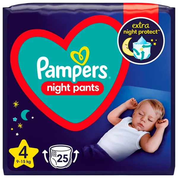 Подгузники для детей Pampers Night Pants 4 9 - 15 кг / 25 шт. photo 1