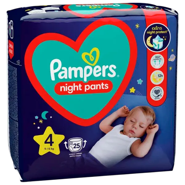 Подгузники для детей Pampers Night Pants 4 9 - 15 кг / 25 шт. photo 5