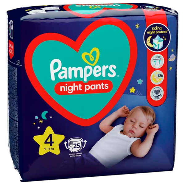 Подгузники для детей Pampers Night Pants 4 9 - 15 кг / 25 шт. photo 5