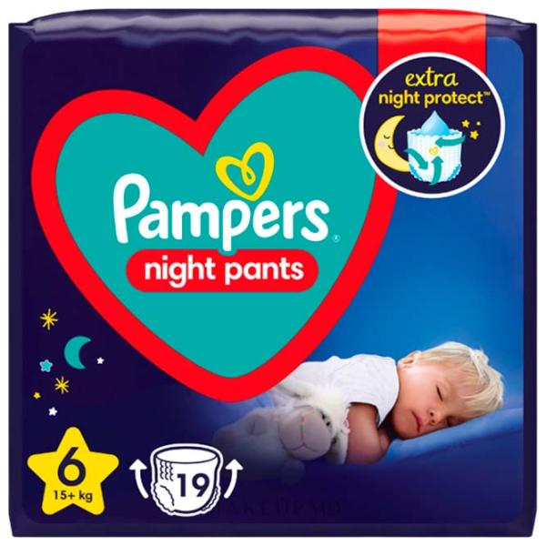Scutece pentru copii Pampers Night Pants 6 15+ kg / 19 buc. photo 1
