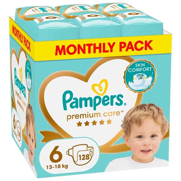 Подгузники для детей Pampers Premium Care 6 13 - 18 кг / 128 шт. photo 1