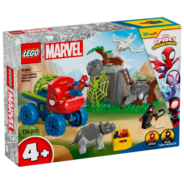 Constructor LEGO Team Spidey Dino Crawler Rescue Animale/ Multicolor photo 1