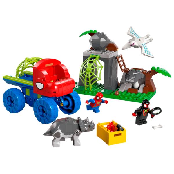 Constructor LEGO Team Spidey Dino Crawler Rescue Animale/ Multicolor photo 2