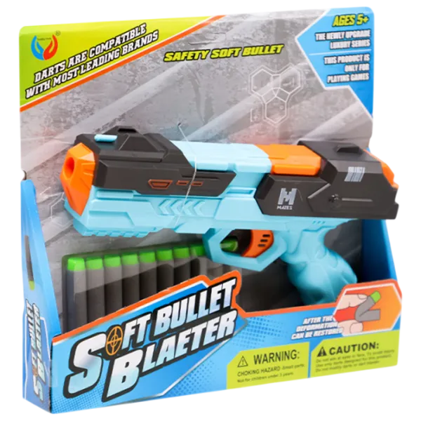 Pistol de jucărie New World Soft Bullet 772055 5+ / Săgeți / Blue photo 1 Pistol de jucărie New World Soft Bullet 772055 5+ / Săgeți / Blue photo 1