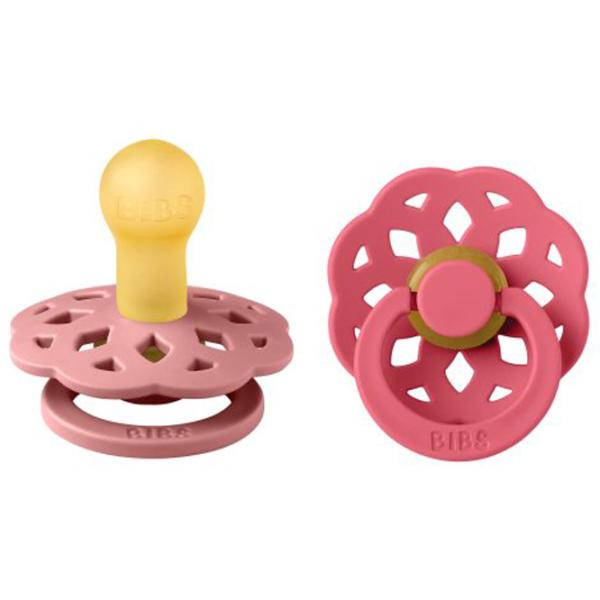 Suzetă cu tetina rotundă Bibs Boheme 230143  Pentru fetițe / 0 luni - 6 luni / Latex / Coral photo 1