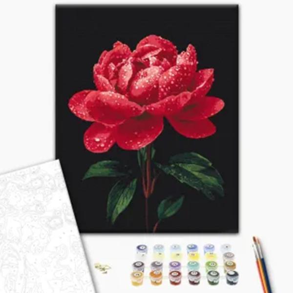 Pictură pe numere BrushMe Bujori în strălucirea rouăi BS54148  50 x 40 cm / Verticală photo 7