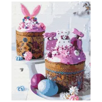 Pictură pe numere BrushMe Cozonaci de Paște BS51826 50 x 40 cm / Verticală