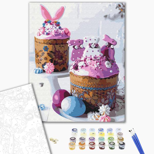 Pictură pe numere BrushMe Cozonaci de Paște BS51826 50 x 40 cm / Verticală photo 3