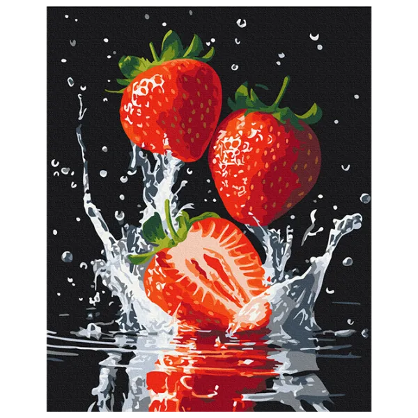 Pictură pe numere BrushMe Căpșuni suculente BS54154  50 x 40 cm / Verticală photo 1 Pictură pe numere BrushMe Căpșuni suculente BS54154  50 x 40 cm / Verticală photo 1