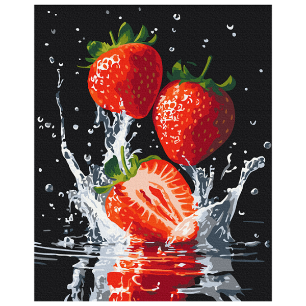 Pictură pe numere BrushMe Căpșuni suculente BS54154  50 x 40 cm / Verticală photo 1 Pictură pe numere BrushMe Căpșuni suculente BS54154  50 x 40 cm / Verticală photo 1