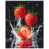 Pictură pe numere BrushMe Căpșuni suculente BS54154  50 x 40 cm / Verticală