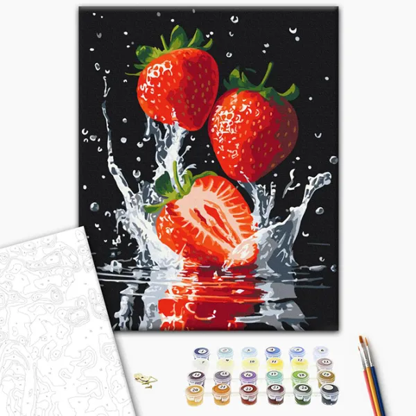 Pictură pe numere BrushMe Căpșuni suculente BS54154  50 x 40 cm / Verticală photo 3 Pictură pe numere BrushMe Căpșuni suculente BS54154  50 x 40 cm / Verticală photo 3