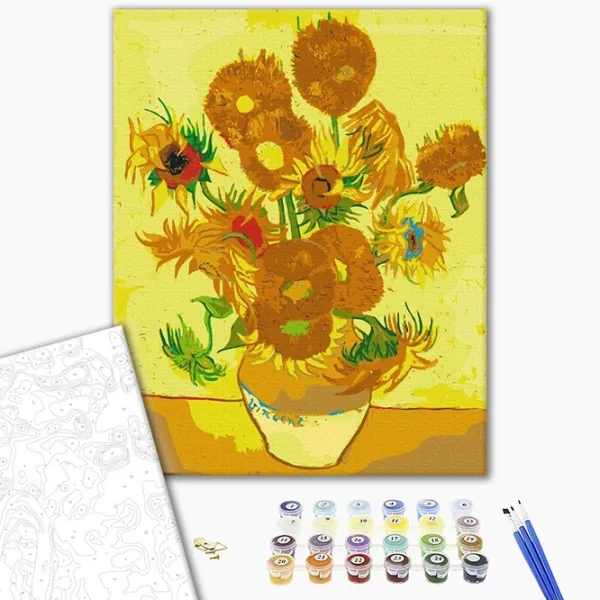 Pictură pe numere BrushMe Floarea-soarelui BS8028  50 x 40 cm / Verticală photo 2 Pictură pe numere BrushMe Floarea-soarelui BS8028  50 x 40 cm / Verticală photo 2