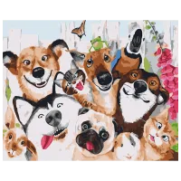 Pictură pe numere BrushMe Selfie cu animale de companie BS52665 50 x 40 cm / Orizontală