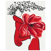 Pictură pe numere BrushMe Fantezie roșie BS54057  50 x 40 cm / Verticală