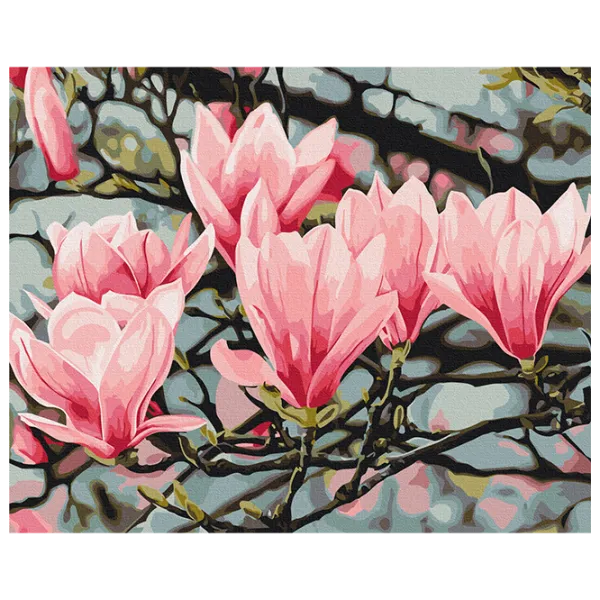 Pictură pe numere BrushMe Floarea magnoliei, Anastasiia Osmolovskaia BS54135  50 x 40 cm / Orizontală photo 1
