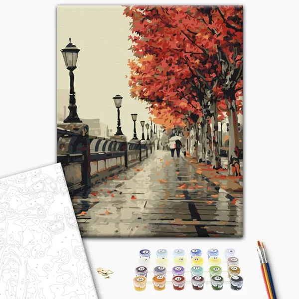 Pictură pe numere BrushMe Bulevardul de toamnă BS117 50 x 40 cm / Verticală photo 3