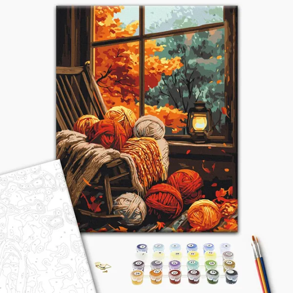 Pictură pe numere BrushMe Confort de toamnă BS54174 50 x 40 cm / Verticală photo 3