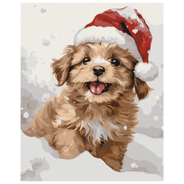 Pictură pe numere BrushMe Cățel acoperit de zăpadă BS53838 50 x 40 cm / Verticală photo 1