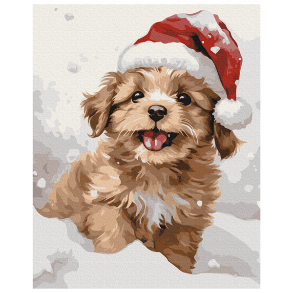 Pictură pe numere BrushMe Cățel acoperit de zăpadă BS53838 50 x 40 cm / Verticală photo 1