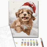 Pictură pe numere BrushMe Cățel acoperit de zăpadă BS53838 50 x 40 cm / Verticală photo 3