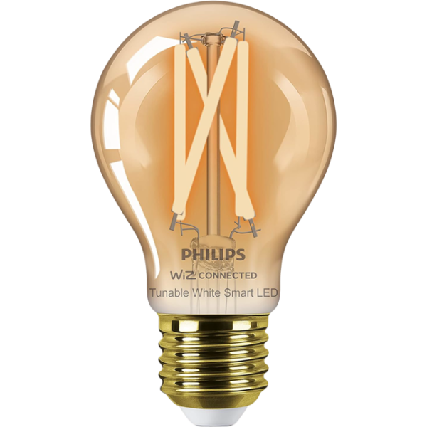 Bec inteligent LED cu filament Philips Filament Amber WIZ 929003017421 E27 / 7 W / 2000 K / 640lm / White photo 2 Bec inteligent LED cu filament Philips Filament Amber WIZ 929003017421 E27 / 7 W / 2000 K / 640lm / White photo 2