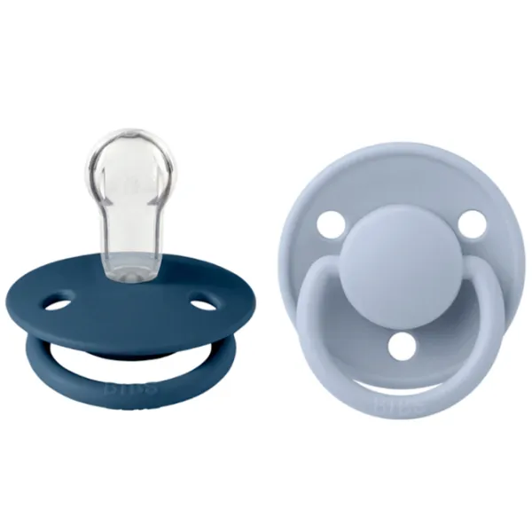 Соска круглая Bibs De lux 150296  Унисекс / 0 месяцев - 36 месяцев / Силикон / Steel Blue photo 1